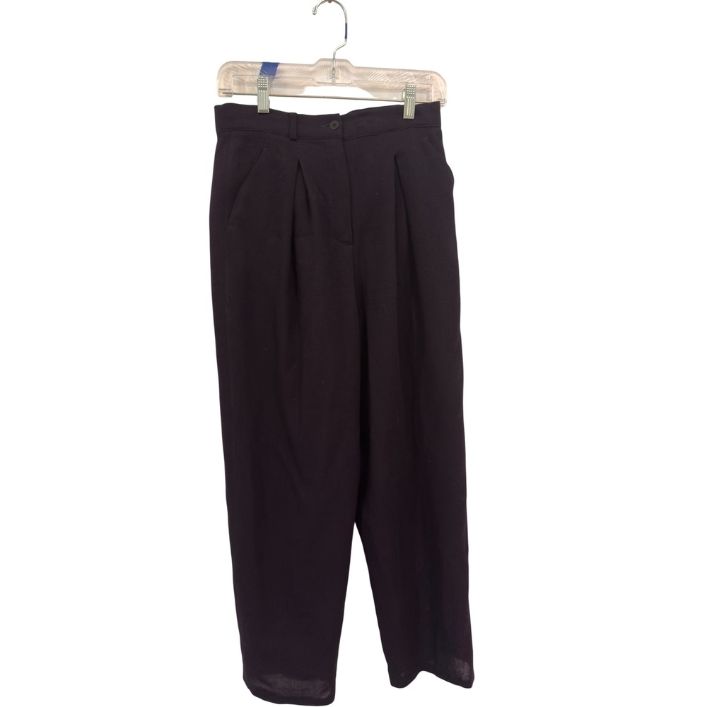 Mani Giorgio Armani Wool Trousers Navy Pleated Made in Italy Dark Academia 6 - Picture 2 of 9